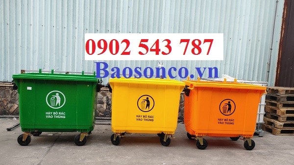 xe thu gom rac 660 lit nhua hdpe